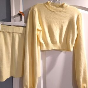 Soft yellow 2-piece skirt and top